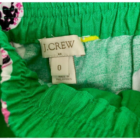 J. Crew Green Floral Shorts Pockets Woman Size 0 Beach Vacation Resort Cruise - Picture 5 of 9